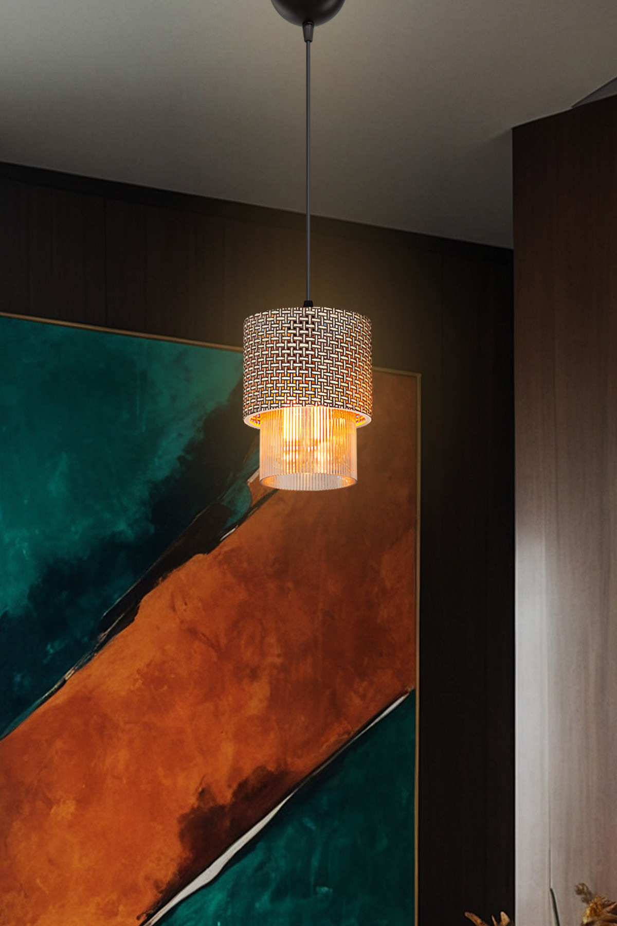 ASZ.1850 - Dalya Kahve Artı Desen Bal Cam